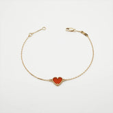 Van Cleef & Arpels Sweet Alhambra hearts Carnelian Bracelet